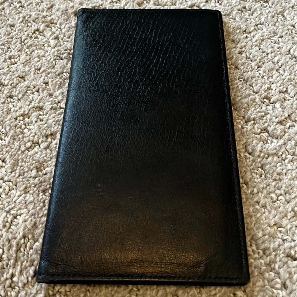 Prince Gardner Bifold Wallet Card Holder Black Full Grain Cowhide Paper Vintage